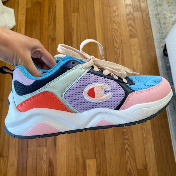 Champion Womens Shoes Blue Pink Violet Retro 93 Eighteen Size 7W SP Color Block - Picture 2 of 6